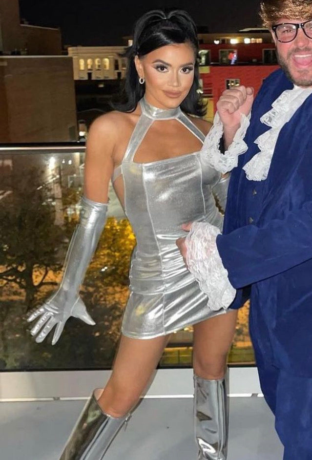 silver mini dress austin powers Austin Powers Silver Dress