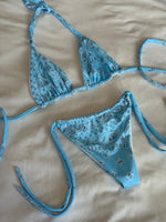 Load image into Gallery viewer, Baby Blue Paisley Triangle Top
