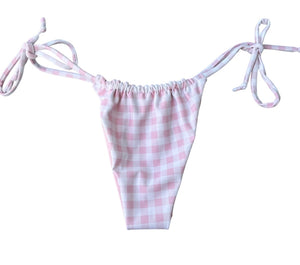 Pink Gingham Scrunch Bikini Bottom