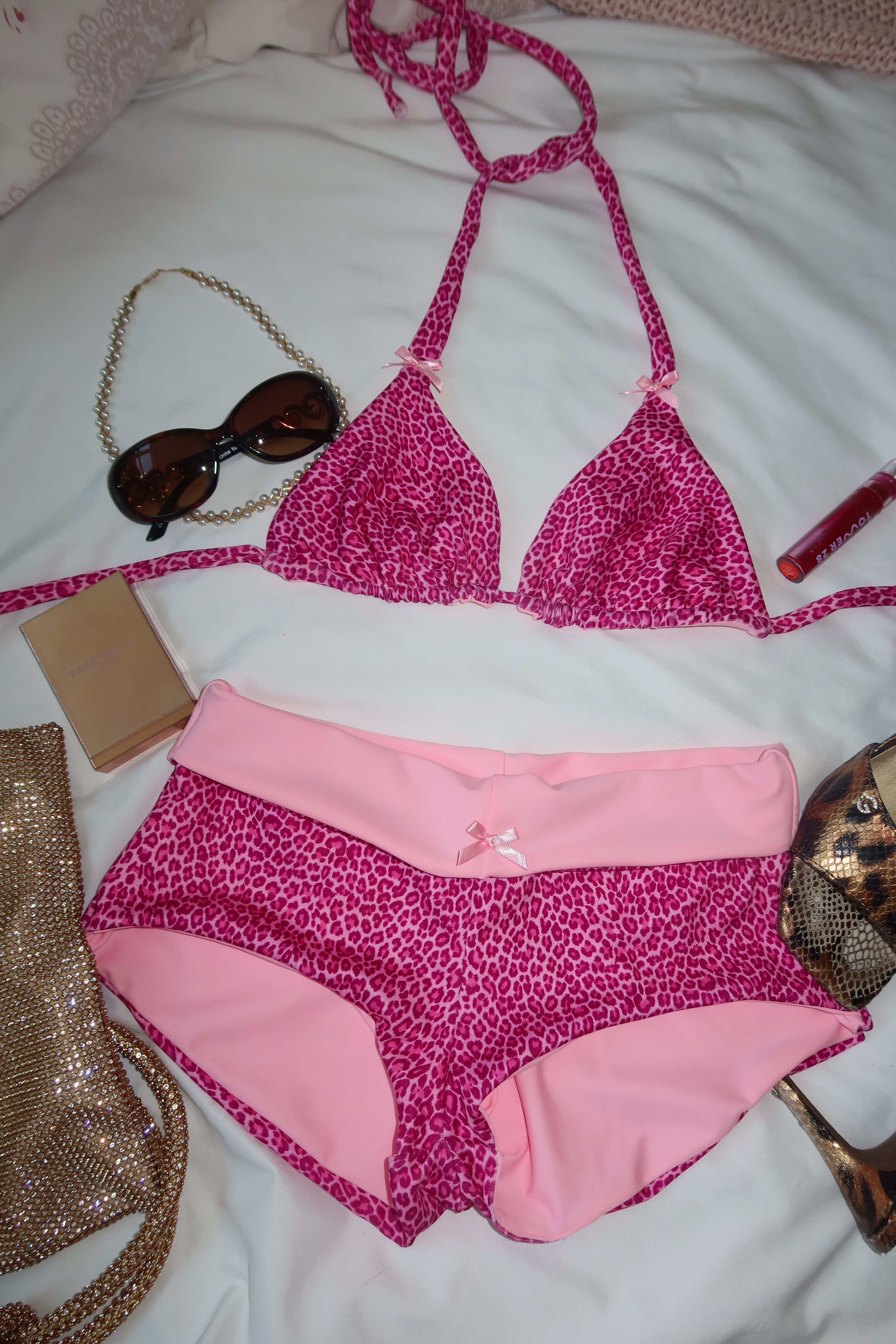 Pink Leopard Triangle Top