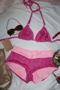Pink Leopard Triangle Top