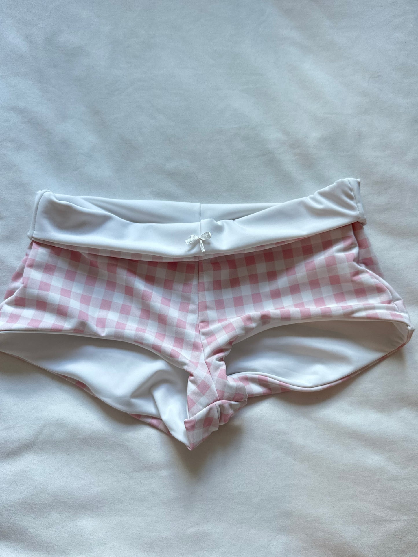 Pink Gingham Swim Shorts
