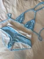Load image into Gallery viewer, Baby Blue Paisley Swim Shorts
