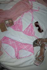 Load image into Gallery viewer, Pink Plaid Triangle Top
