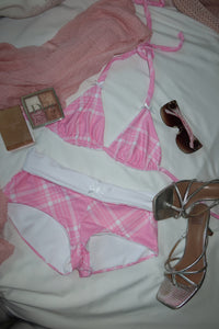 Pink Plaid Triangle Top