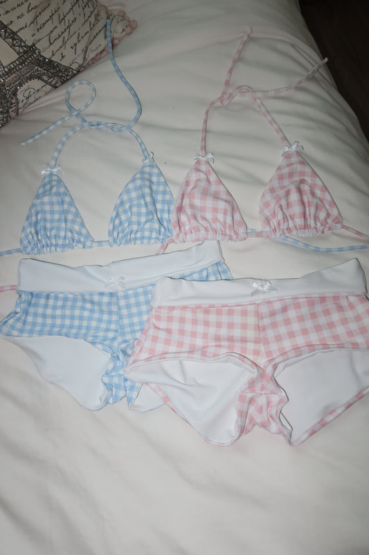 Pink Gingham Triangle Top