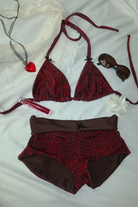 Cherry Leopard Triangle Top