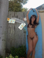 Load image into Gallery viewer, Siren Scrunch Bikini Bottom - Brown &amp; Blue
