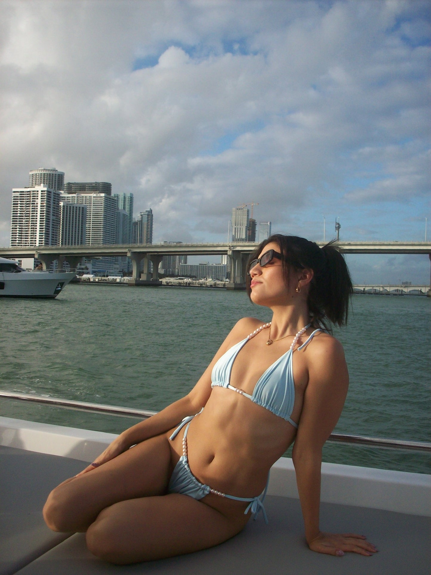 Siren Triangle Bikini Top - Blue & Pink