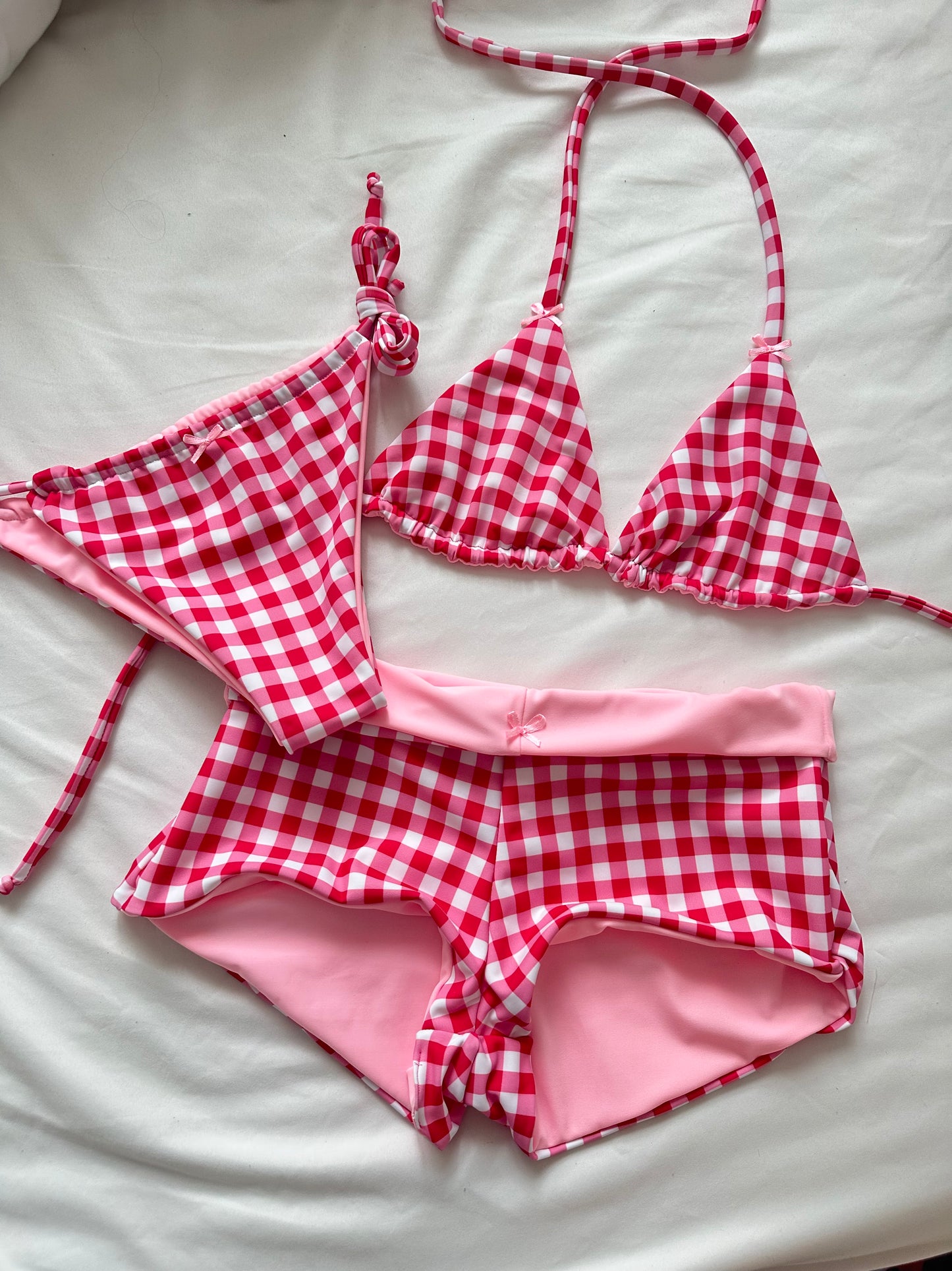 Red Gingham Triangle Top