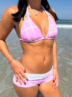 Load image into Gallery viewer, Pink Plaid Triangle Top
