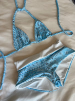 Load image into Gallery viewer, Baby Blue Paisley Swim Shorts
