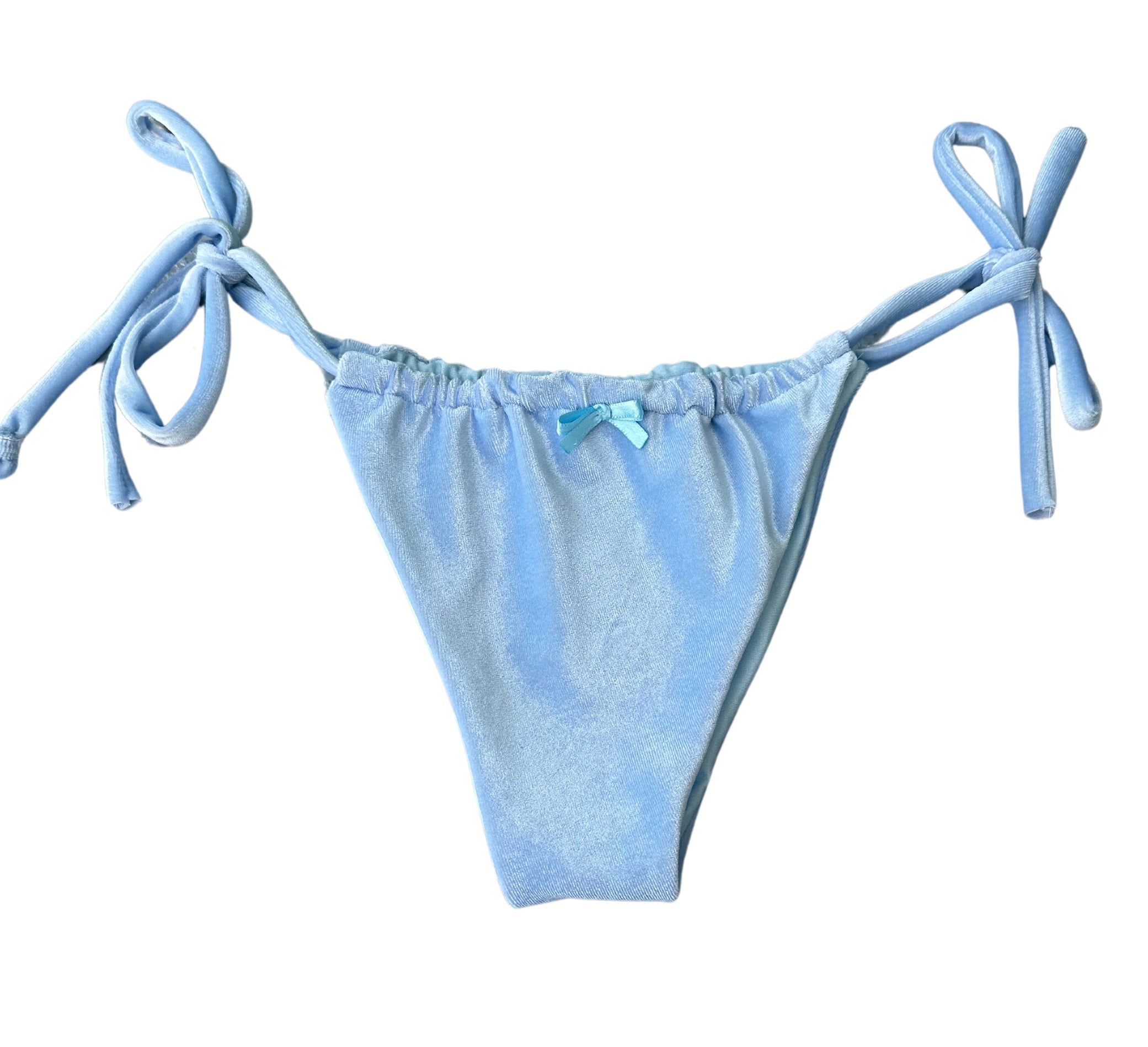 Baby Blue Velvet Scrunch Bikini Bottom