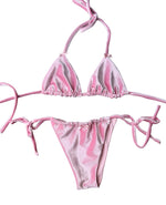 Load image into Gallery viewer, Baby Pink Velvet Triangle Bikini Top
