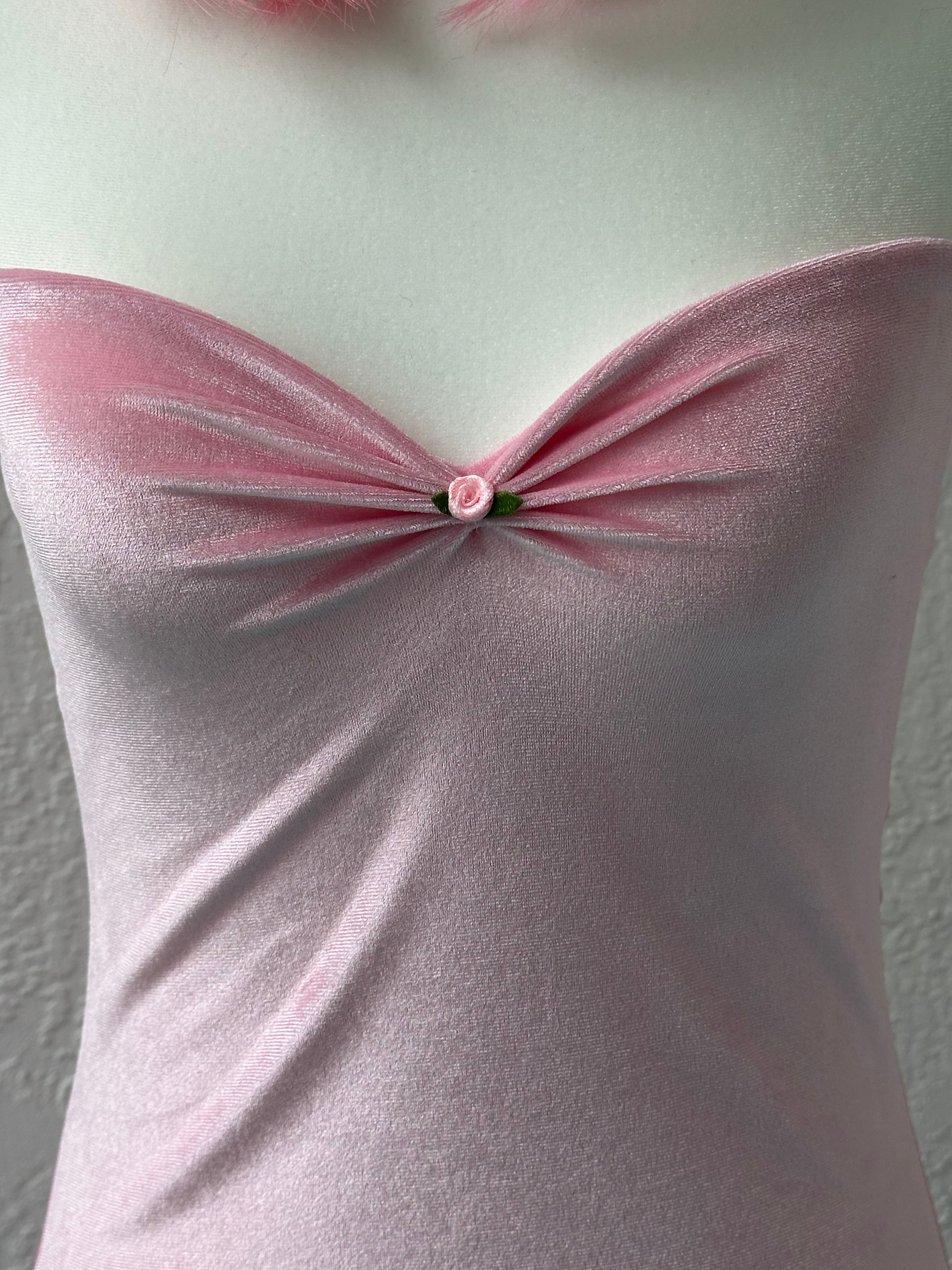 Baby Pink Velvet Mini Dress