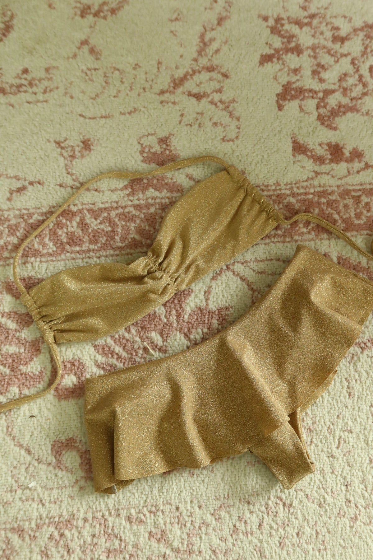 Louisa Bikini Skirt in Gold Shimmer