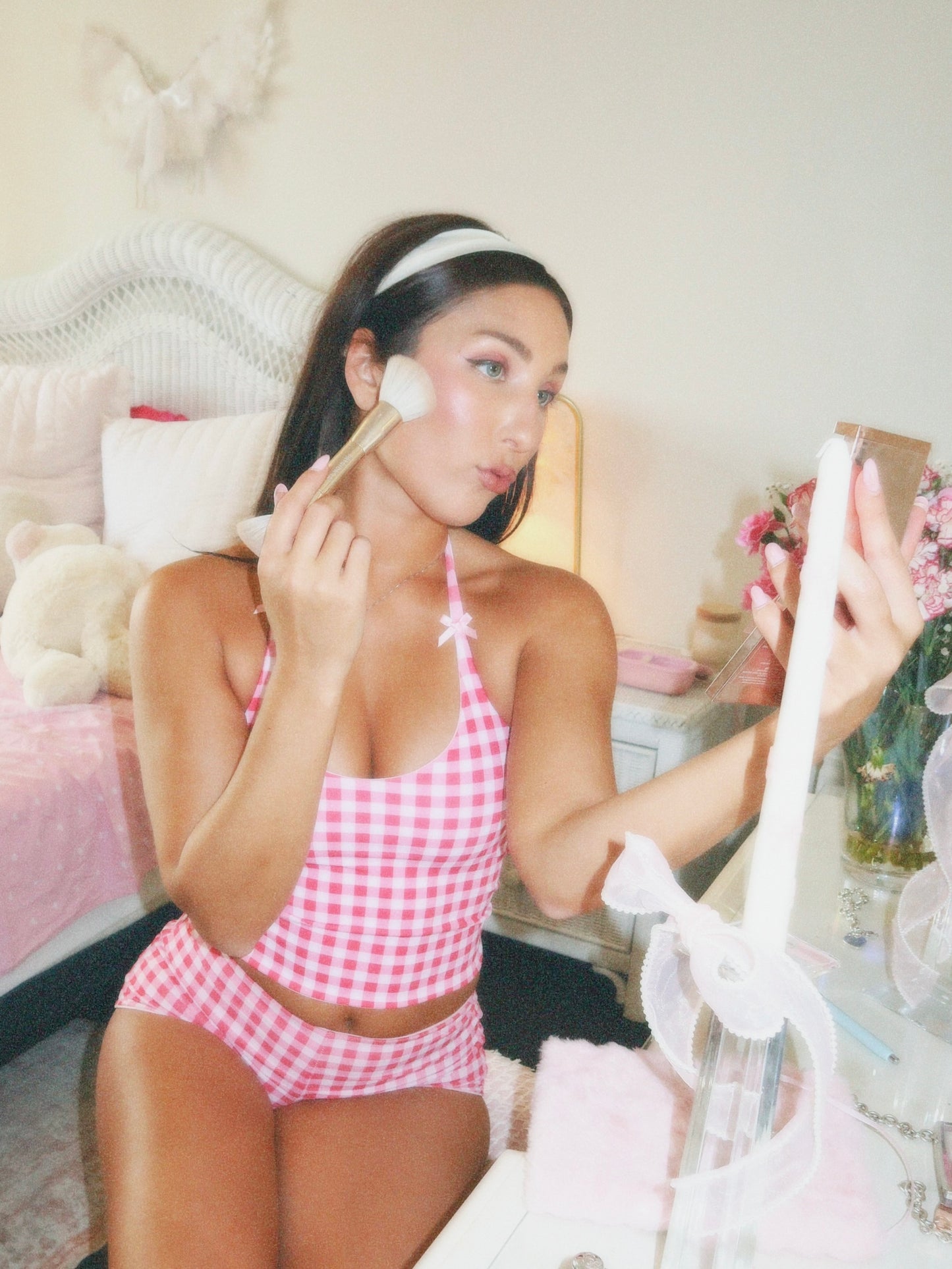 Red Gingham Swim Shorts