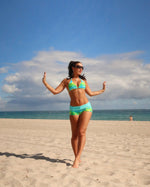 Load image into Gallery viewer, Green Hibiscus Swim Shorts
