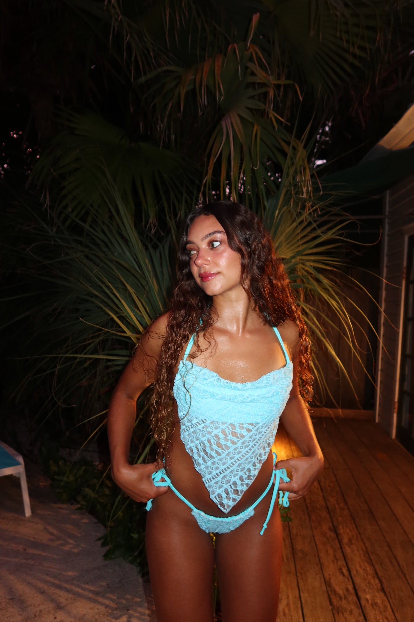 Aquamarine Scrunchie Bikini Bottom