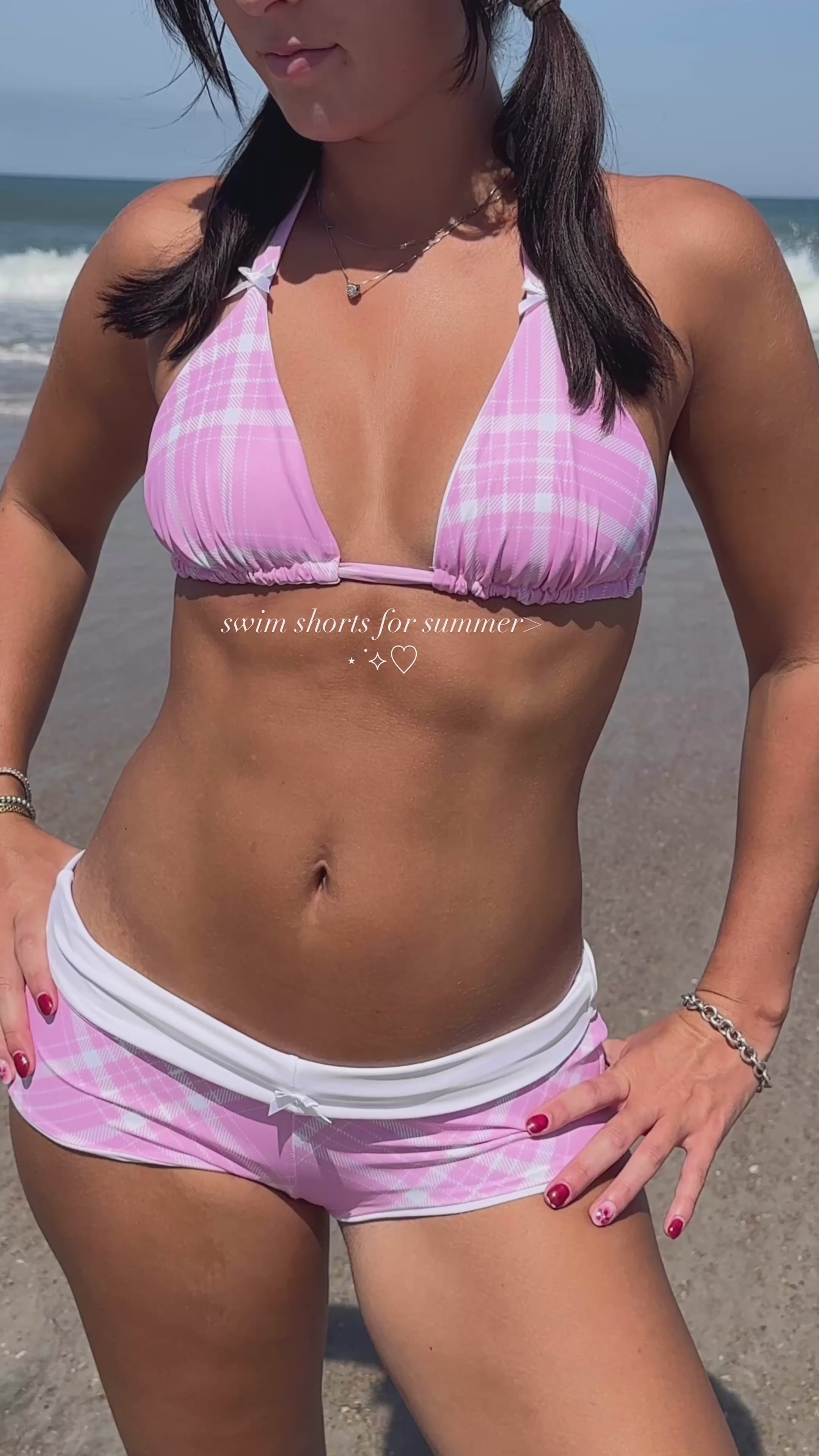 Pink Plaid Triangle Top