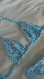 Load and play video in Gallery viewer, Baby Blue Paisley Triangle Top

