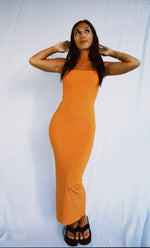 Load image into Gallery viewer, Cami Shimmer Dress Orange Soda
