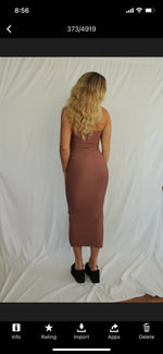 Load image into Gallery viewer, Ribbed Midi Dress in Cinnamon
