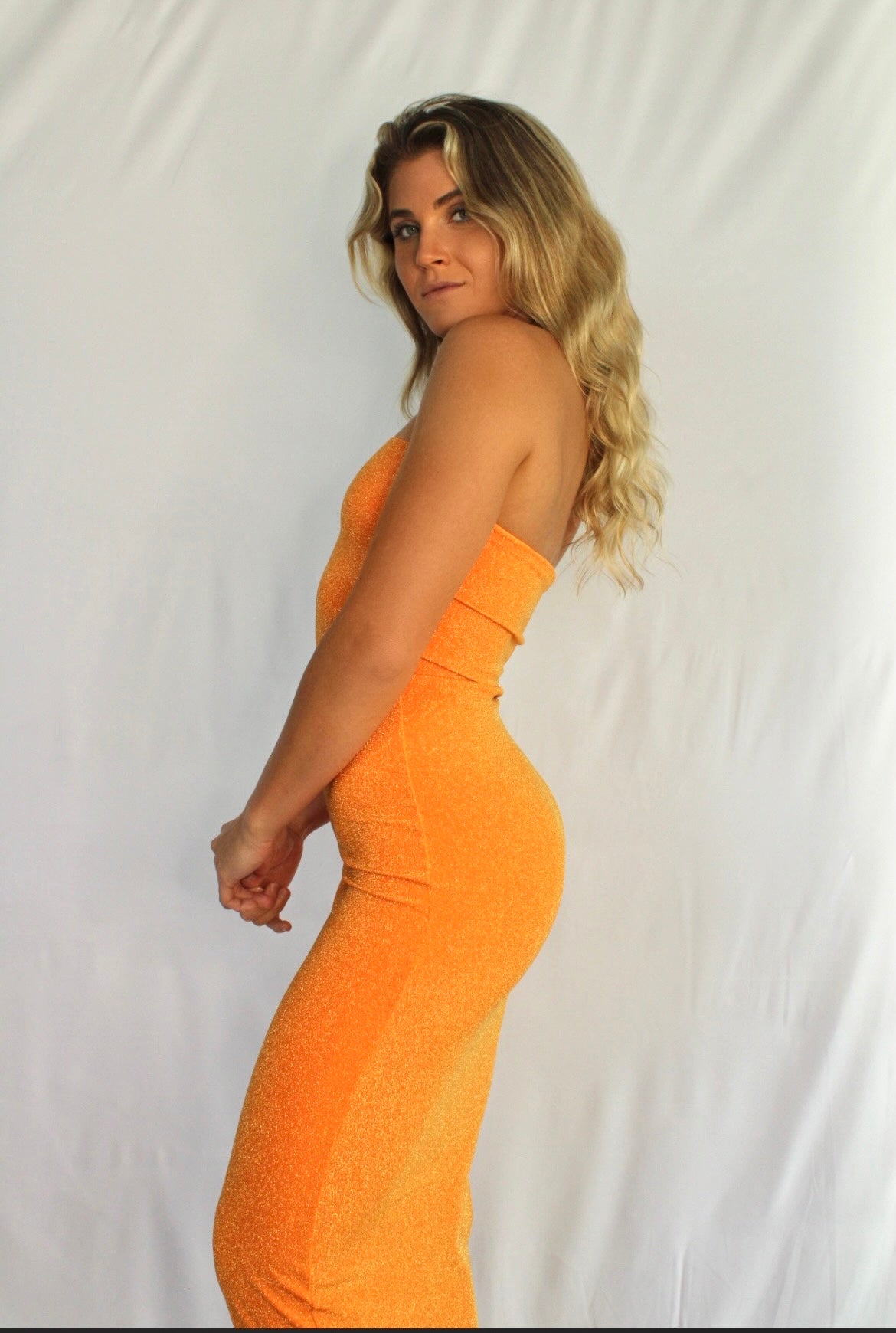 Shimmer Dress in Orange