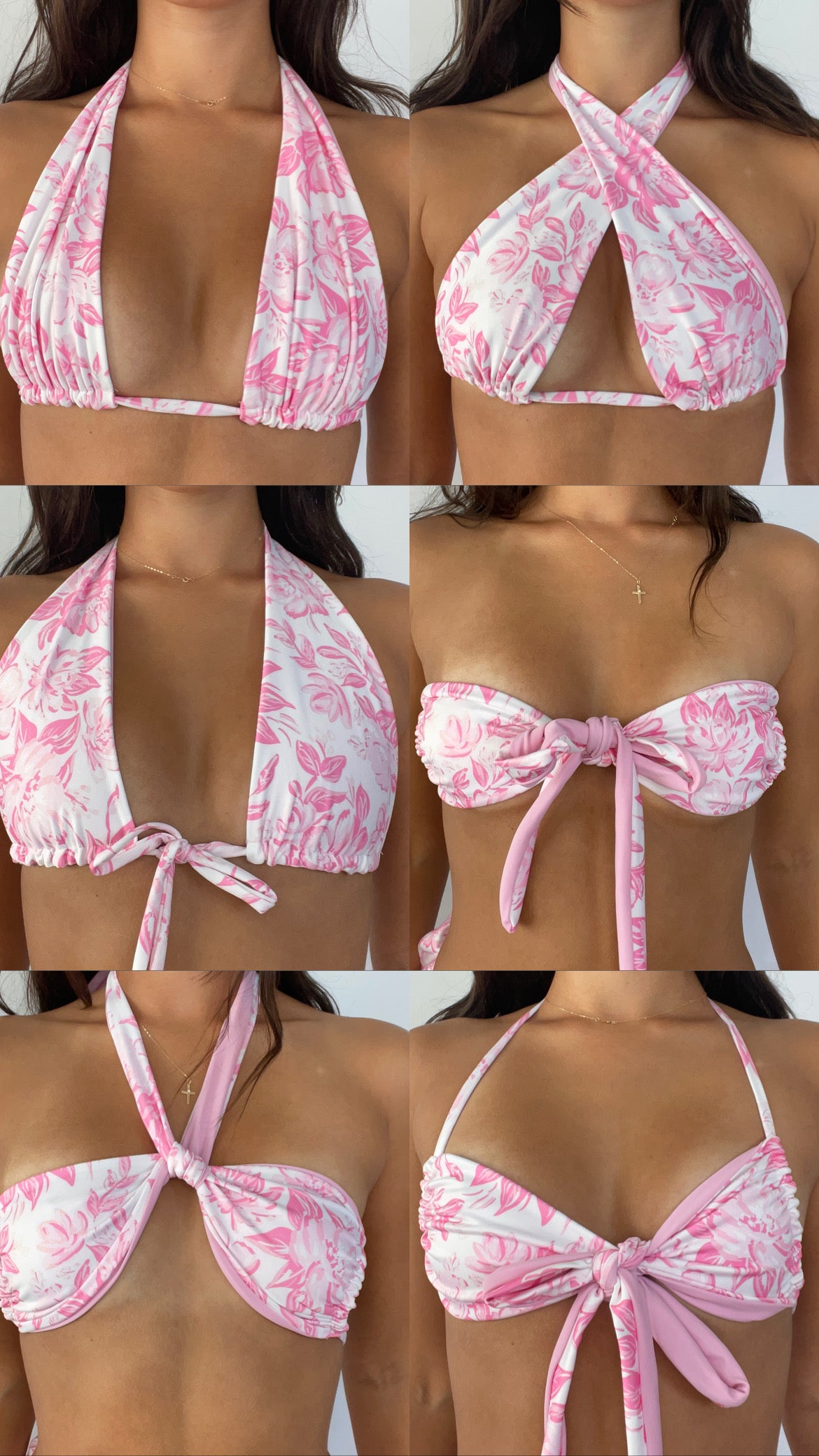 Vivian Floral Halter Bikini Top