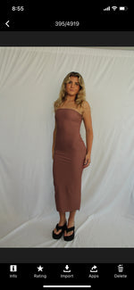 Load image into Gallery viewer, Ribbed Midi Dress in Cinnamon
